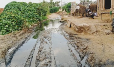 डीग के गांव चुल्हेरा में ग्रामीण जलभराव व कीचड़ के चलते नारकीय जीवन जीने को मजबूर