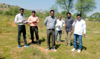 पचलंगी में बड़ी पानी की टंकी का सर्वे करने जयपुर से आई टीम