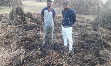 अज्ञात कारणों से आग लगने से 6 बीघा की ज्वार की कड़वी जलकर हुई राख