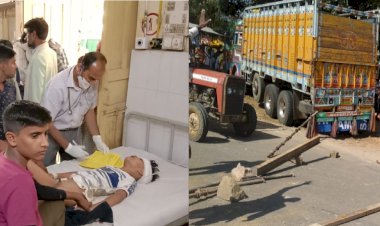 बेकाबू ट्रक ने रौदा बाइक सवार परिवार