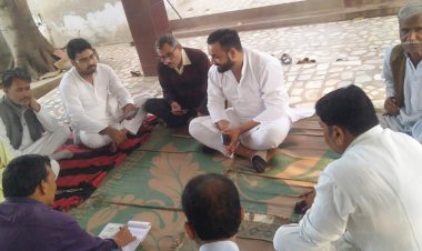 पहाड़ी में जिला प्रमुख के अभिनन्दन समारोह की तैयारियॉ जोरो पर