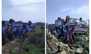 40 यात्रियों से भरी बस अनियंत्रित होकर पलटी