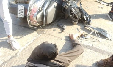 हरसौली रोड पर ट्रक ने स्कूटी सवार को मारी टक्कर, अलवर रैफर