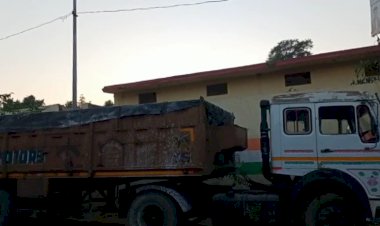 बयाना पुलिस की कार्यवाही,  अवैध इमारती पत्थर से लदा ट्रैलर पकडा