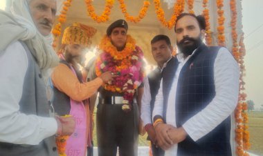 जनूथर में किया गया सैनिक हरीसिंह की प्रतिमा का अनावरण