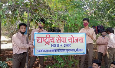 छात्रों द्वारा विद्यालय मे सफाई करके दिया पॉलिथीन मुक्त का संदेश