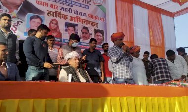 राजस्व मंत्री रामलाल जाट का जाली चौराहे पर किया भव्य स्वागत