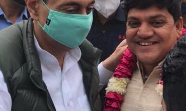 कैबिनेट मंत्री विश्वेन्द्र सिह का पंचायत समिति सदस्य पीकू शर्मा के नेतृत्व मे किया स्वागत