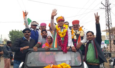 तीसरी बार नागौर कांग्रेस जिलाध्यक्ष नियुक्त होने के बाद मकराना आगमन पर गैसावत का हुआ भव्य स्वागत