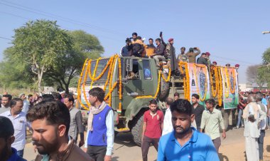 दुडिया गांव में नम आंखों ने दी शहीद पिंटू बांगड़वा को अंतिम विदाई