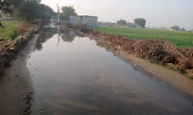 मुख्य सड़क मार्ग पर भरा गंदा पानी, नरवास के वाशिंदे व राहगीर कीचड़ से हो रहे परेशान