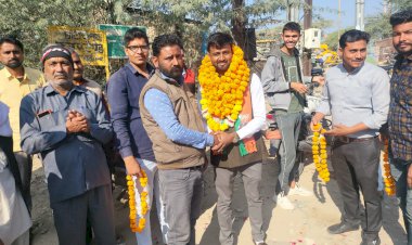 भाजपा युवा मोर्चा के मंडल अध्यक्ष का मकराना पहुंचने पर किया स्वागत