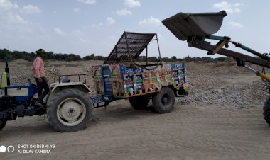 बजरी माफिया के हौसले बुलंद,नहीं थम रहा दौलपुरा नाके पर अवैध बजरी दोहन