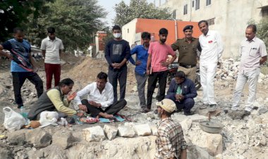 मकराना रेलवे स्टेशन पर नई रेलवे पुलिस चौकी की रखी  नींव