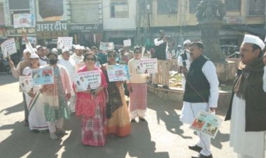 कांग्रेस सेवादल ने महंगाई के खिलाफ निकालापैदल मार्च