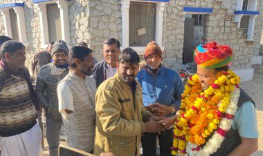 पशुपालकों को हक दिलवाने पर जिला सदस्य मेवाड़ा के नेतृत्व में देवासी समाज ने विधायक लोढ़ा का किया स्वागत