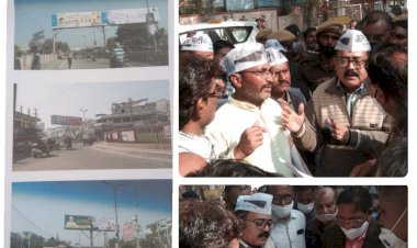 दिशा सूचक गेन्ट्रीज पर अवैध बैनर लगाने वालों के खिलाफ कार्यवाही की मांग, भूख हड़ताल की दी चेतावनी