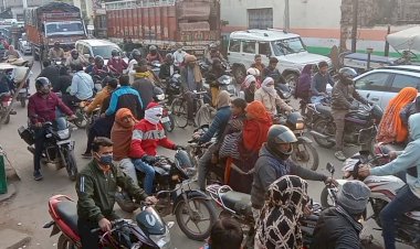 पुलिस कोतवाली के पास दिनभर लगता है जाम, पुलिस के भी फसे वाहन