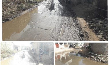 गांवो में कहीं कीचड़ तो कही भरा गन्दा पानी, रास्ते गुजरना ग्रामीणों को पड रहा भारी