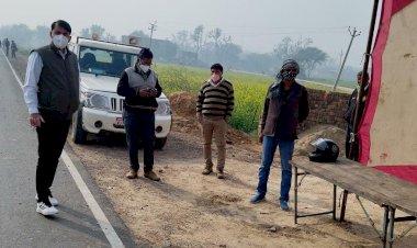 कठूमर बीडीओ डाॅ समयसिंह मीणा ने किया तसई के पास चैक पाेस्ट का निरीक्षण