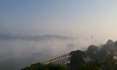 कोहरे में लिपटा भीलवाडा का काश्मीर गुरला, रणजीत सागर का दृश्य में डल झील की झलक दिखी