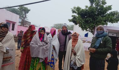 सरपंच शेरसिह मीणा ने 2 वर्ष का सफलतम कार्यकाल पूर्ण हाेने पर कम्बल किए वितरित