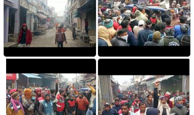 नगरपालिका को स्थानांतरित किए जाने के विरोध में कामा कस्बे के बाजार रहे पूर्ण रुप से बंद नारेबाजी कर जताया विरोध, उपखंड अधिकारी को सौंपा ज्ञापन