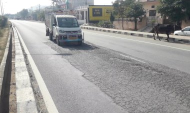 गड्‌ढ़ाें वाला नेशनल हाईवे: सडक पूरी क्षतिग्रस्त फिर भी टोल टैक्स वसूली जारी वाहन चालक परेशान