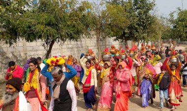 बालाजी मंदिर पर श्रीमद्भागवत सप्ताह ज्ञानयज्ञ का हुआ शुभारंभ, निकाली कलश यात्रा