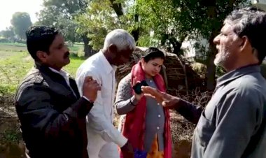 बिना मस्टरोल लिए नाला निर्माण कार्य कराने पर ग्रामीणों ने अधिकारियों को की शिकायत