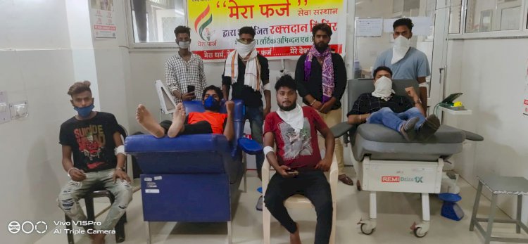शिव लहरी युवा संगठन भीलवाड़ा की ओर से रक्तदान शिविर हुआ संपन्न
