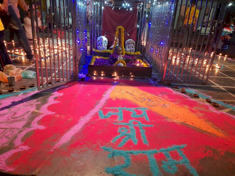 उपनगर पुर में धूमधाम से राम जन्मभूमि पूजन की खुशियां को एक त्योहार के रूप में मनाया