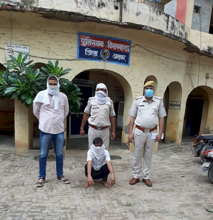 किशनगढ़ बास थाना पुलिस ने ₹3000 के इनामी बदमाश को दबोचा