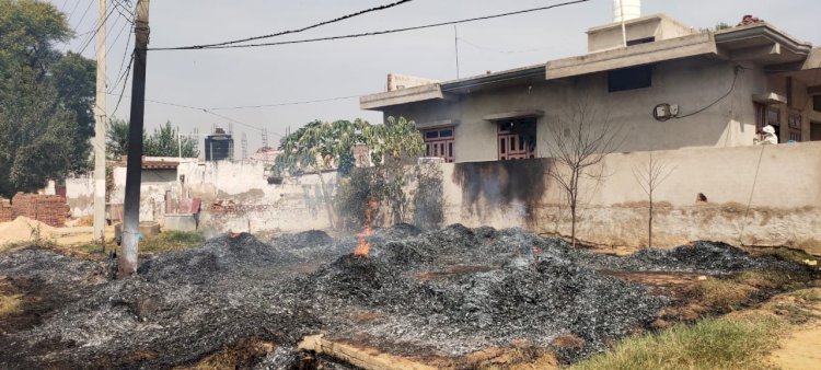 अज्ञात कारणों से लगी आग, हजारों मण कड़बी जलकर हुई राख