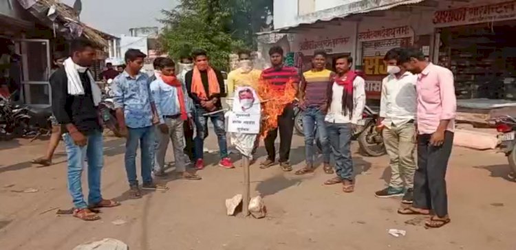 विहिप ने किया पुतला दहन