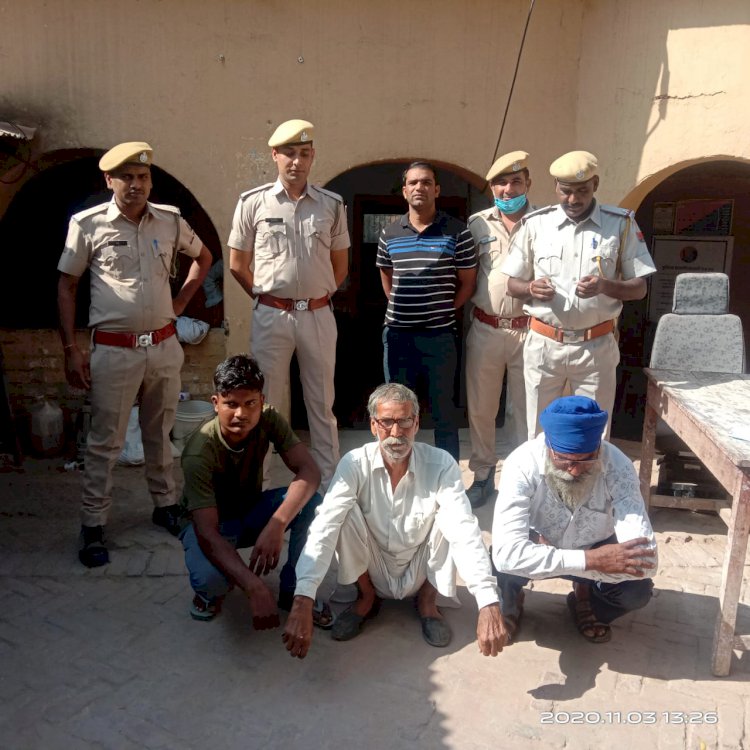 गोविंदगढ पुलिस ने 13 लीटर अवैध देशी हथकड शराब सहित 3 मुल्जिम किए गिरफ्तार